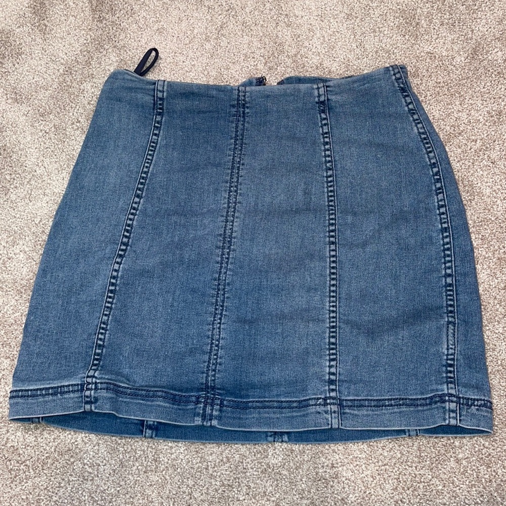 Free People blue wash denim  mini skirt